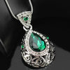 Angel Ocean Tear Design Emerald Crystal Pendant